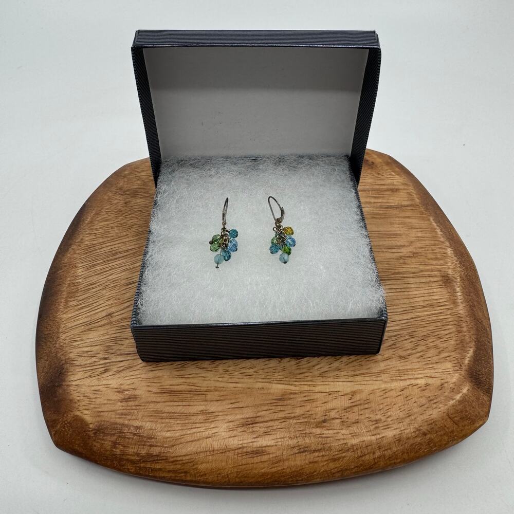 Charming Charlie Gemstone Crystal Beaded Hook Drop Dangle Earrings Multicolor OS